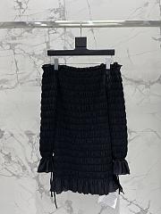 Okify YSL Quilted Pleated Long-Sleeve Dress In Black - 3