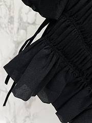 Okify YSL Quilted Pleated Long-Sleeve Dress In Black - 4