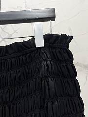 Okify YSL Quilted Pleated Long-Sleeve Dress In Black - 2