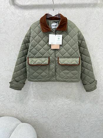 Okify MiuMiu Gray Cotton Padded Jacket