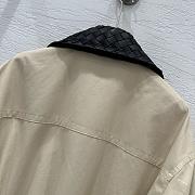Okify Bottega Veneta Beige Zip-up Jacket With Woven Leather Collar - 5