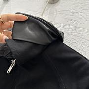 Okify Bottega Veneta Black Zip-up Jacket With Woven Leather Collar - 5