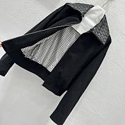 Okify Bottega Veneta Black Zip-up Jacket With Woven Leather Collar - 3