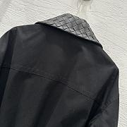 Okify Bottega Veneta Black Zip-up Jacket With Woven Leather Collar - 2