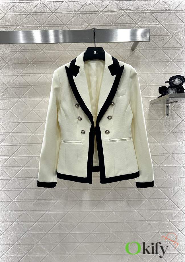 Okify Balmain Cream White Vest  - 1