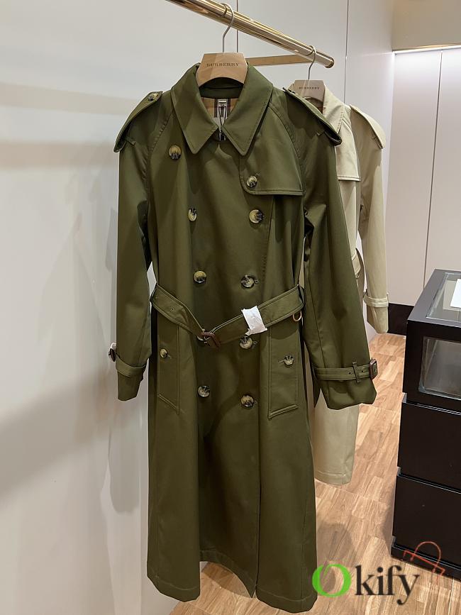 Okify Burberry Green Trench Coat  - 1