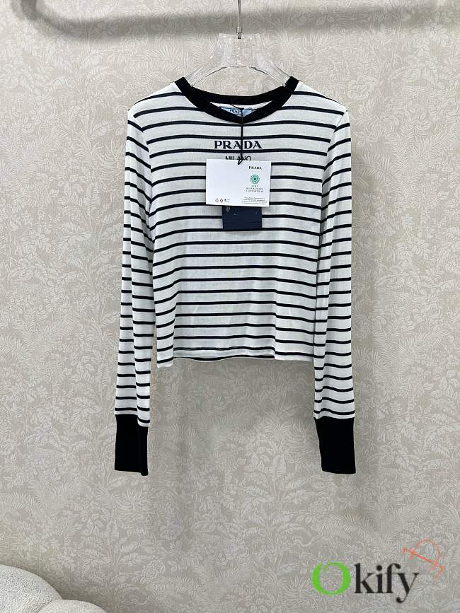 Okify Prada Slim Fit Striped Base Shirt - 1