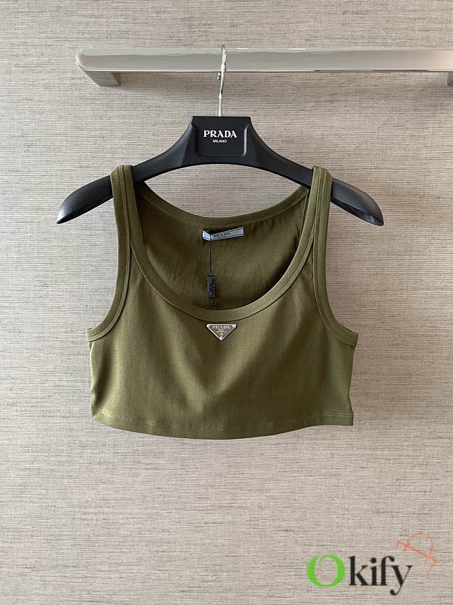 Okify Prada Green Crop Top  - 1