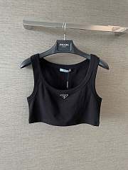 Okify Prada Black Crop Top  - 1