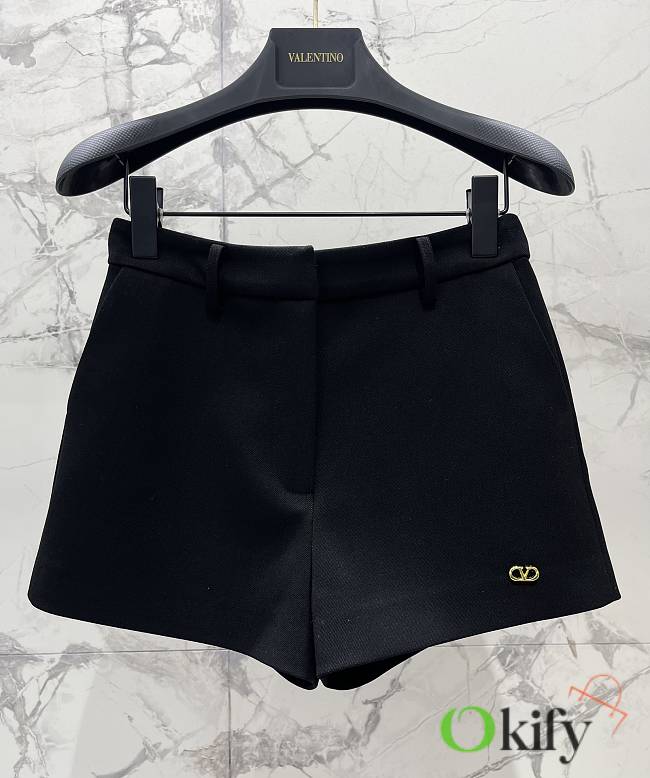 Okify Valentino Black A-line Shorts - 1
