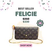 Okify Louis Vuitton Felicie Pochette Brown Monogram 21x12x3cm M81896 - 1
