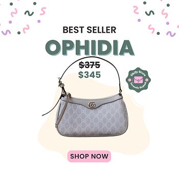 Okify Gucci Ophidia Small Handbag In Beige and White 25x15x6.5cm