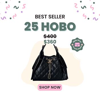 Okify CC 25 Hobo Bag In Black 30x26x14cm
