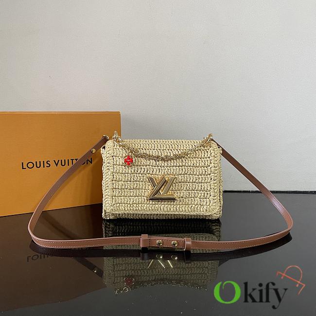Okify Louis Vuitton Twist PM Slim Bag In Raffia M14309 23x16x8cm - 1