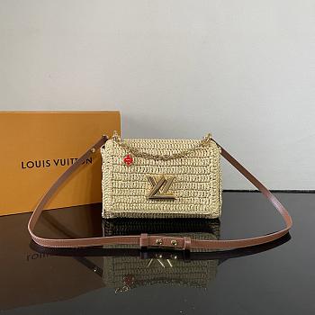 Okify Louis Vuitton Twist PM Slim Bag In Raffia M14309 23x16x8cm