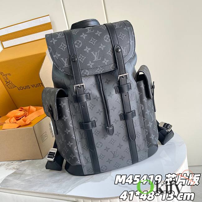 Okify Louis Vuitton Christopher MM Backpack In Monogram Eclipse M45419 41x48x13cm - 1