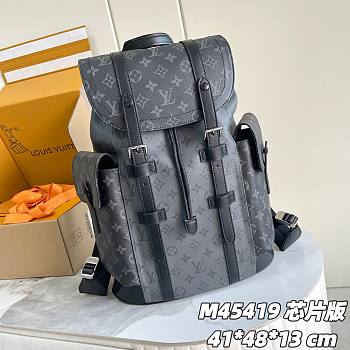 Okify Louis Vuitton Christopher MM Backpack In Monogram Eclipse M45419 41x48x13cm