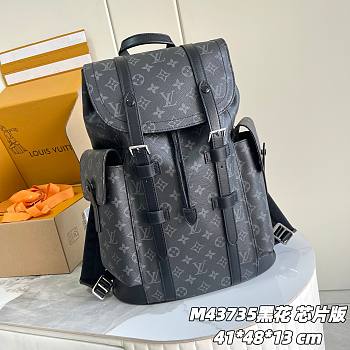 Okify Louis Vuitton Christopher MM Backpack In Black Monogram 41x48x13cm