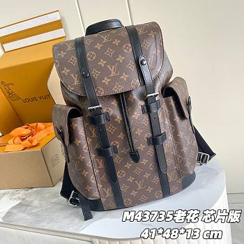 Okify Louis Vuitton Christopher MM Backpack In Brown Monogram 41x48x13cm