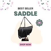 Okify Dior Saddle Bag In Black 25.5x20x6.5cm - 1