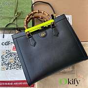 Okify Gucci Diana Medium Tote Bag In Black 35x30x14cm - 6