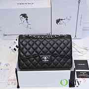 Okify CC Classic Flap Bag Jumbo 30cm In Black Caviar With Silver Hardware - 6