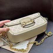 Okify Gucci Horsebit 1955 Small Shoulder Bag In Beige 23.5x14x5cm - 3