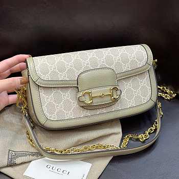 Okify Gucci Horsebit 1955 Small Shoulder Bag In Beige 23.5x14x5cm