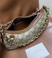 Okify Gucci GG Emblem Small Shoulder Bag In Brown 24x16.5x5.5cm - 4