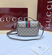 Okify Gucci Ophidia Small Top Handle Bag In Brown 20x16x5cm - 6