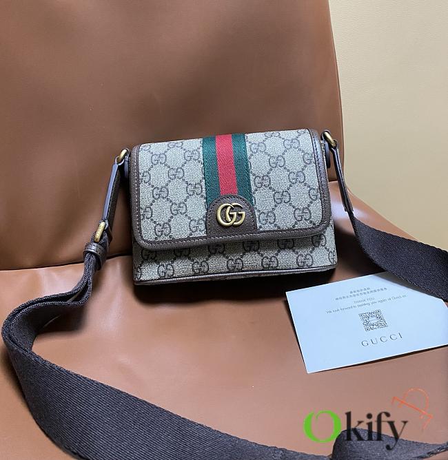 Okify Gucci Ophidia Mini Bag In Brown 18.5x12x5cm - 1
