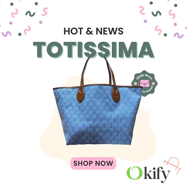 Okify Gucci Totissima Large Tote Denim Bag 30.5x28x27cm - 1