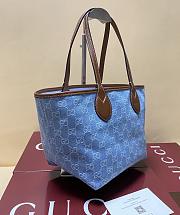 Okify Gucci Totissima Small Tote Denim Bag 22x19x18cm - 3