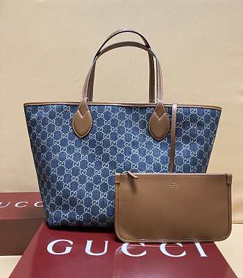 Okify Gucci Totissima Large Tote Dark Denim Bag 30.5x28x27cm