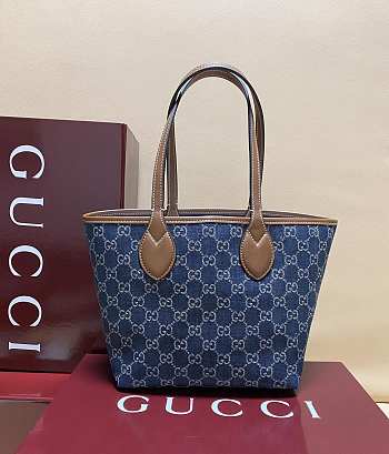 Okify Gucci Totissima Small Tote Dark Denim Bag 22x19x18cm