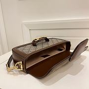 Okify Gucci Horsebit 1955 Small Shoulder Bag In Brown 23.5x14x5cm - 6