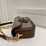 Okify Gucci Horsebit 1955 Small Shoulder Bag In Brown 23.5x14x5cm - 4
