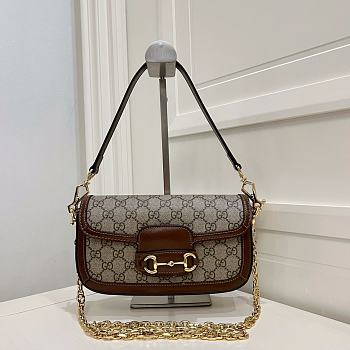 Okify Gucci Horsebit 1955 Small Shoulder Bag In Brown 23.5x14x5cm