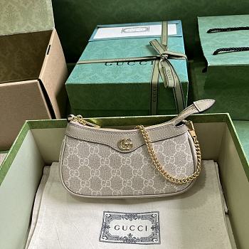 Okify Gucci Ophidia Mini Handbag In Beige And White 10x19x3cm