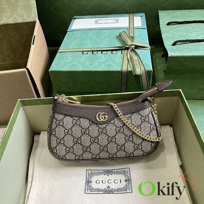 Okify Gucci Ophidia Mini Handbag In Brown 10x19x3cm - 1