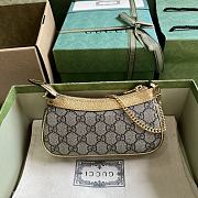 Okify Gucci Ophidia Mini Handbag In Gold And Brown 10x19x3cm - 6