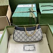 Okify Gucci Ophidia Mini Handbag In Beige And Dark Blue 10x19x3cm - 3