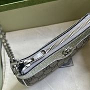 Okify Gucci Ophidia Mini Handbag In Silver And Brown 10x19x3cm - 4