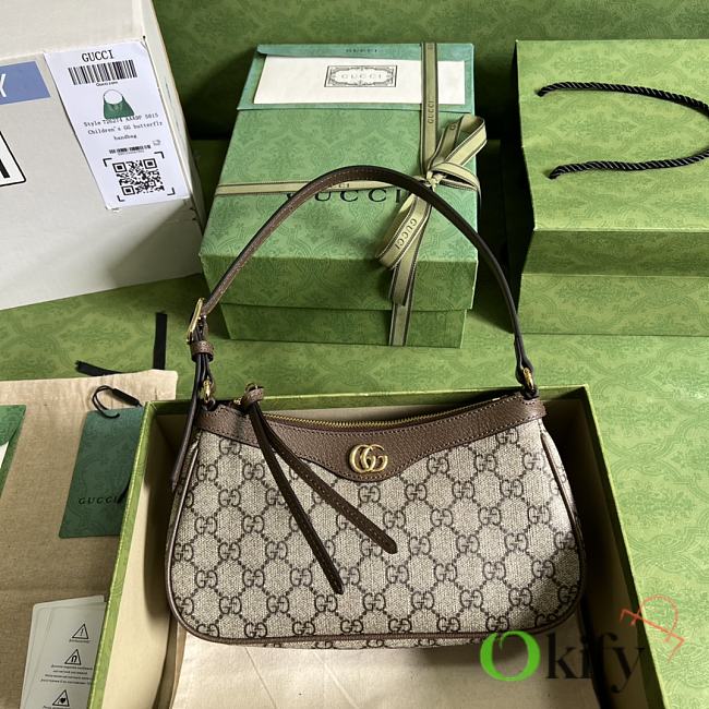 Okify Gucci Ophidia Small Handbag In Brown 25x15x6.5cm - 1