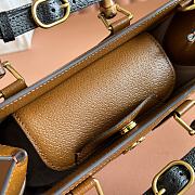 Okify Gucci Diana Small Tote Bag In Brown With Black Shaper 27x24x11cm - 3