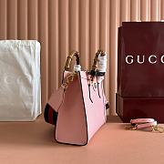 Okify Gucci Diana Small Tote Bag In Pink  With Black Shaper 27x24x11cm - 6