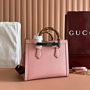 Okify Gucci Diana Small Tote Bag In Pink  With Black Shaper 27x24x11cm - 4