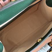 Okify Gucci Diana Small Tote Bag In Dark Green With Pink Shaper 27x24x11cm - 6