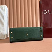Okify Gucci Diana Small Tote Bag In Dark Green With Pink Shaper 27x24x11cm - 5