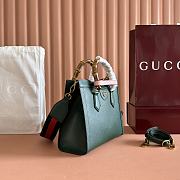 Okify Gucci Diana Small Tote Bag In Dark Green With Pink Shaper 27x24x11cm - 2